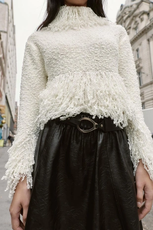 Юбка миди с искусственным кожаным поясом- Заказать в России