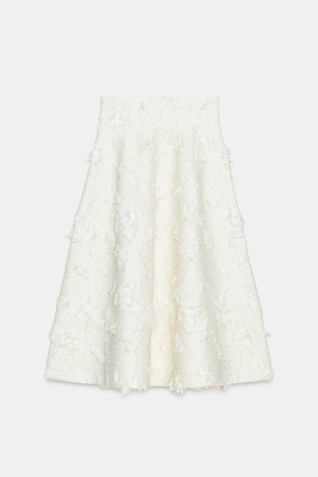 ЮБКА МИДИ ИЗ РЕЛЬЕФНОЙ ТКАНИ — ZW COLLECTION