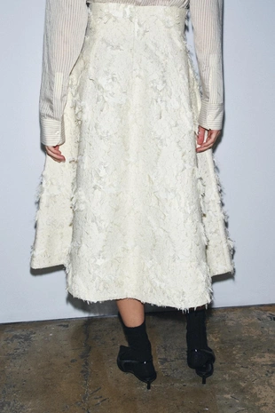 Ecru | 2731/269/712 - Zara Юбка миди из рельефной ткани — ZW COLLECTION