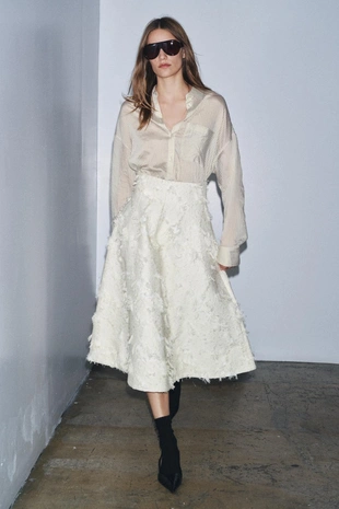 Юбка миди из рельефной ткани — ZW COLLECTION- Заказать в России