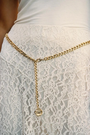 Юбка миди с цепочным ремнем- Заказать в России