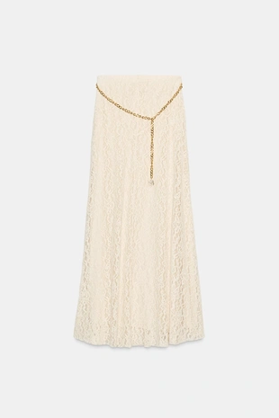 Юбка миди с цепочным ремнем- Заказать в России