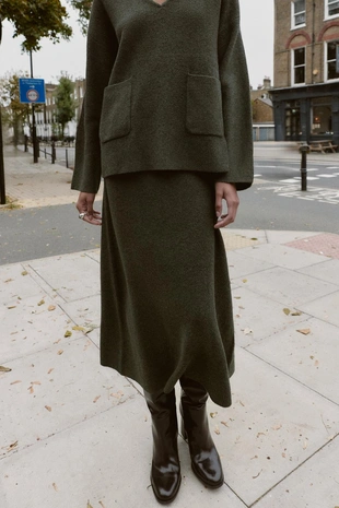 Купить Zara Юбка миди из мягкого трикотажа