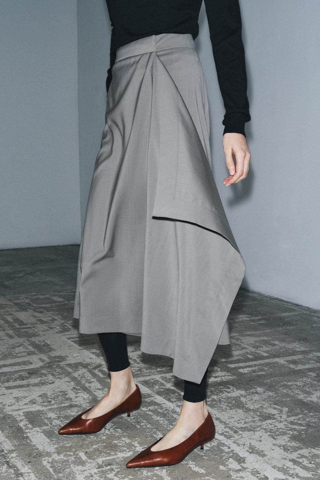 ЮБКА АСИММЕТРИЧНОГО КРОЯ ИЗ ШЕРСТИ — W COLLECTION
