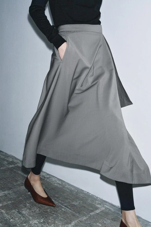 Купить Zara Юбка асимметричного кроя из шерсти — W COLLECTION