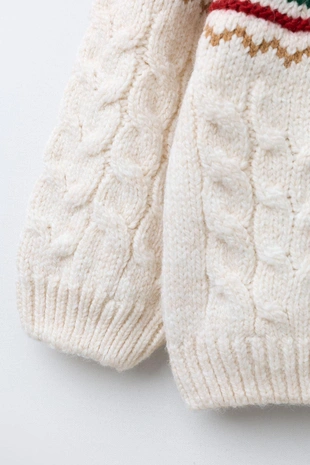 Свитер с узором «косы» и печеньем- Заказать в России