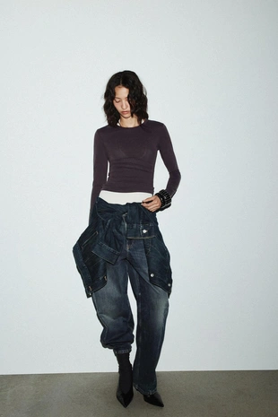 Brown | 4174/832/700 - Zara Футболка с длинными рукавами