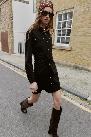 Платье из крепа облегающего кроя- Заказать в России