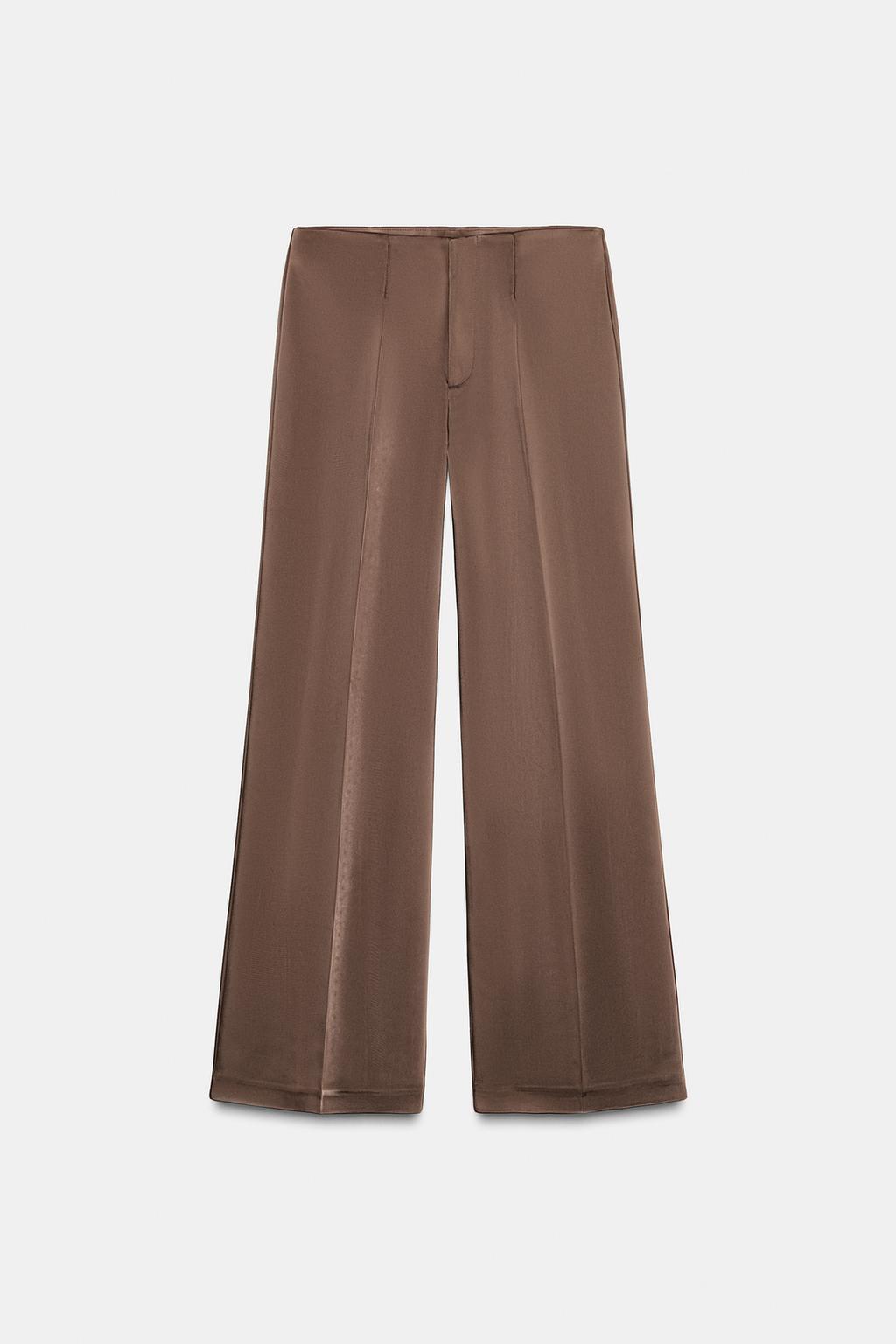 HIGH-WAIST SATIN TROUSERS