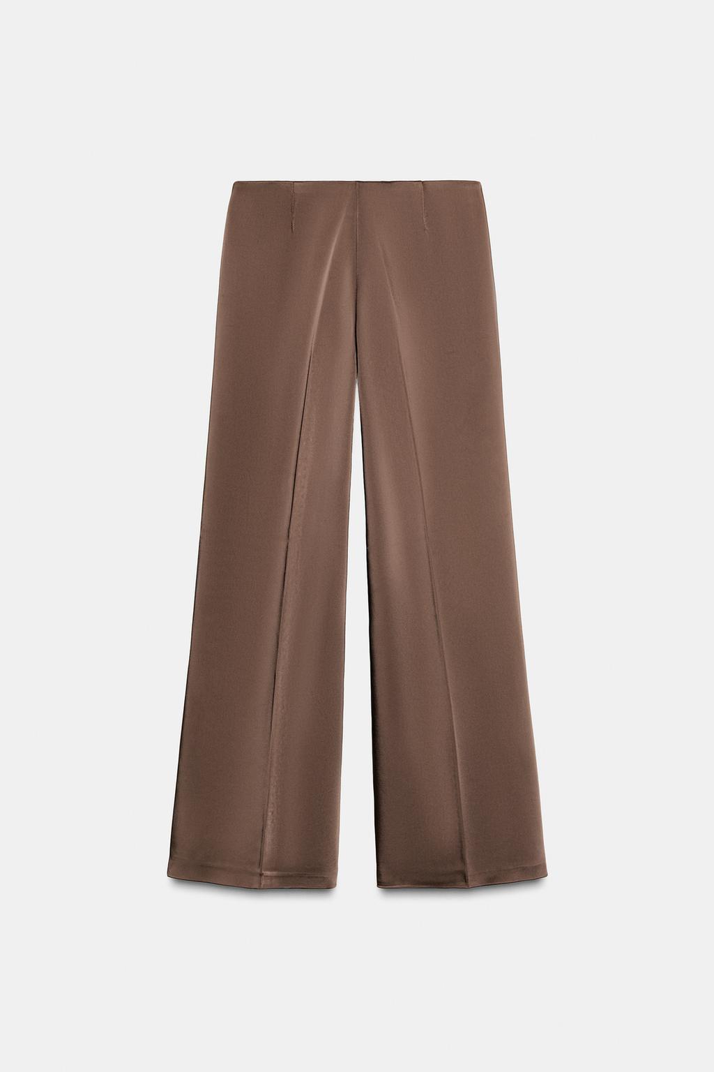 HIGH-WAIST SATIN TROUSERS