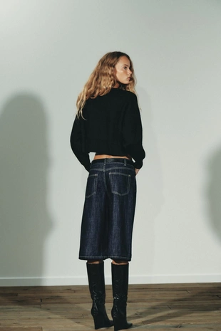 Укороченный вязаный свитер- Заказать в России