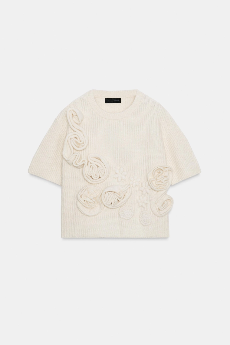 Джемпер с цветочным узором из текстурированных волокон