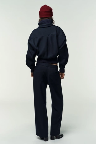 Брюки прямого кроя с декоративной строчкой- Заказать в России