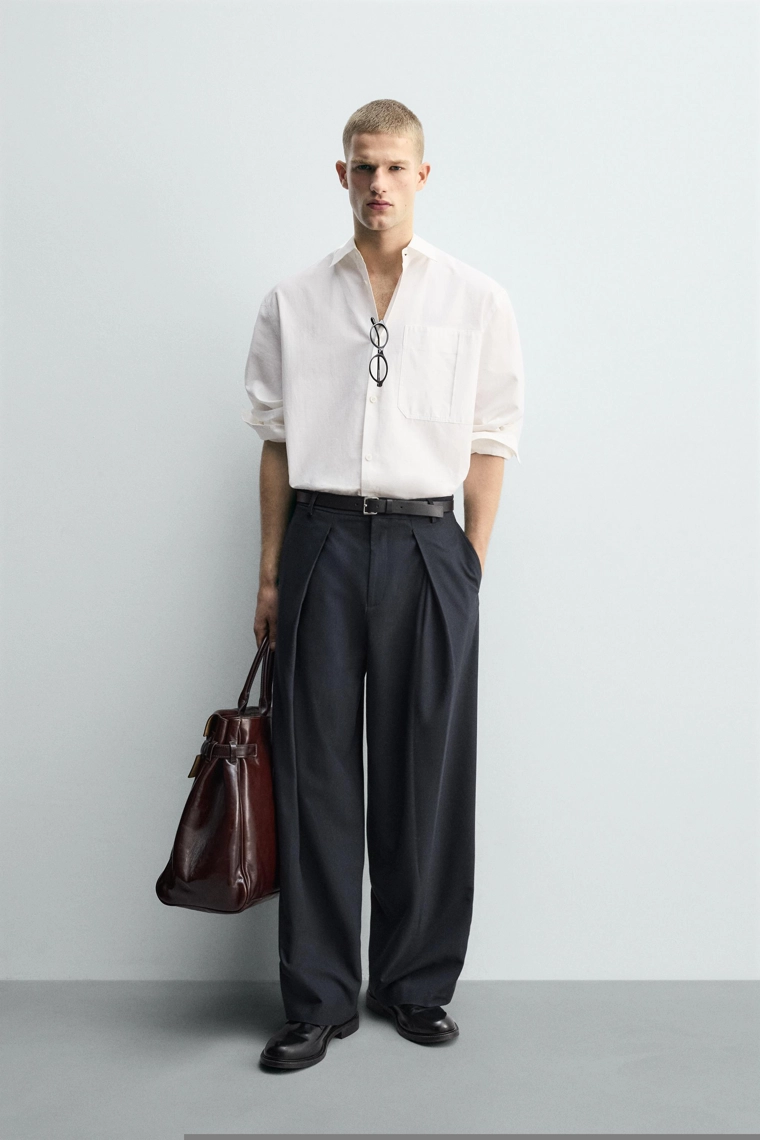 Брюки в полоску сафьяна