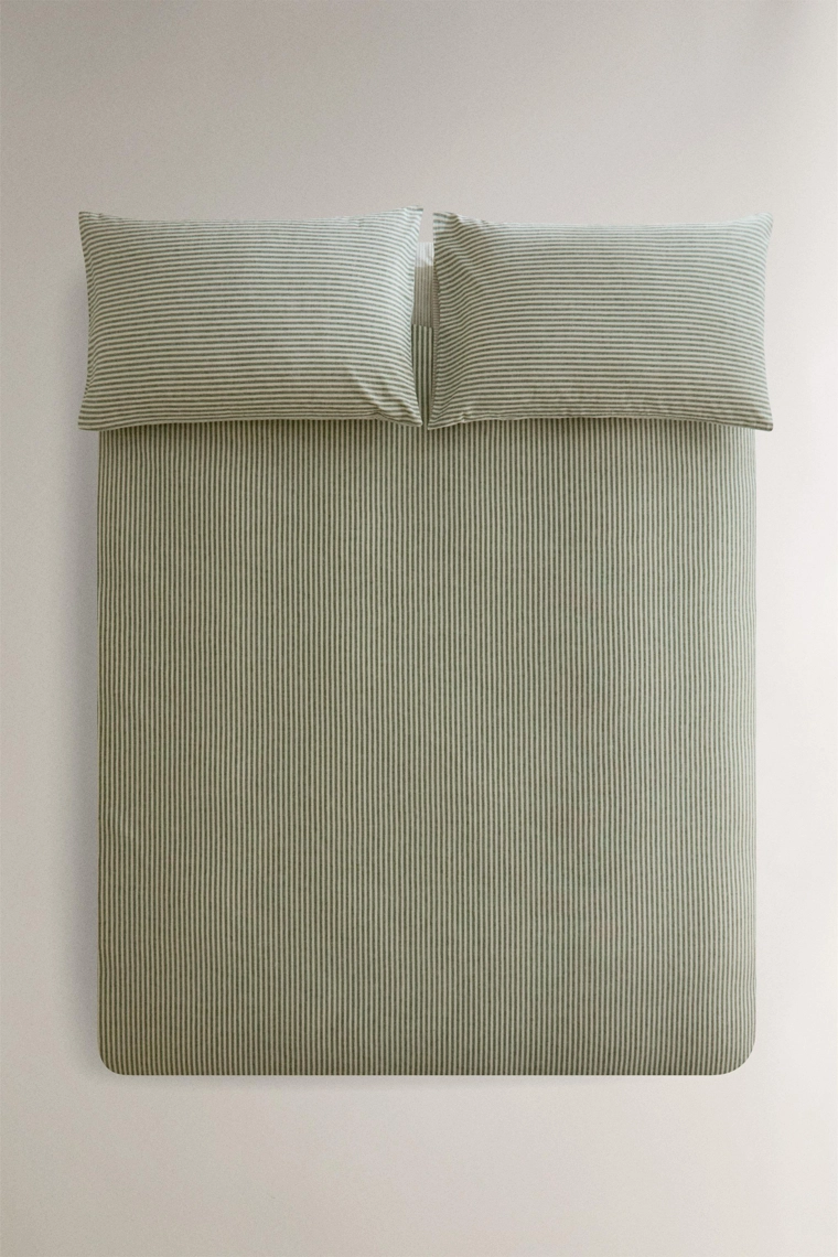 Поворотная покрывало из хлопкового фланели с полосатым дизайном