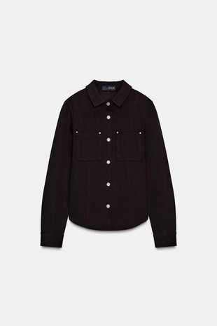 Приталенная рубашка из крепа- Заказать в России