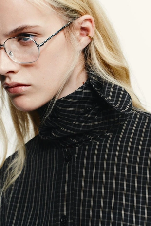 Рубашка в клетку с хлопковым платком- Заказать в России