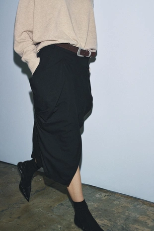 Юбка миди с драпированными карманами — ZW COLLECTION- Заказать в России