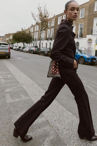 Брюки FLARE с низкой посадкой- Заказать в России