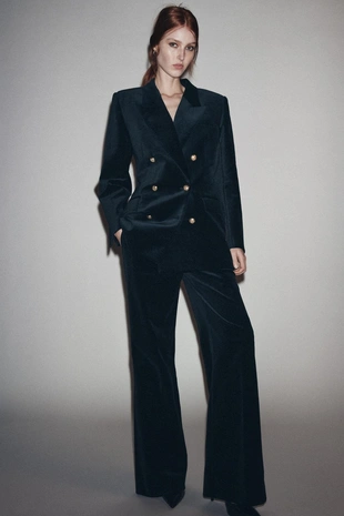 Расклешенные бархатные брюки ZW LIMITED EDITION- Заказать в России
