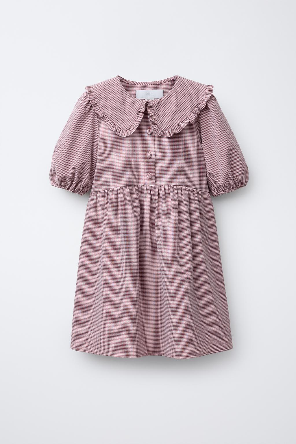 ПЛАТЬЕ В КЛЕТКУ ВИШИ С КРУГЛЫМ ВОРОТНИКОМ