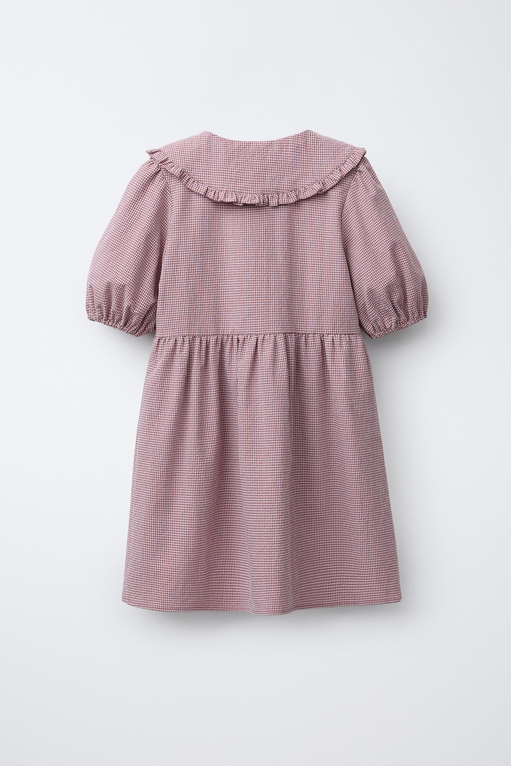 ПЛАТЬЕ В КЛЕТКУ ВИШИ С КРУГЛЫМ ВОРОТНИКОМ