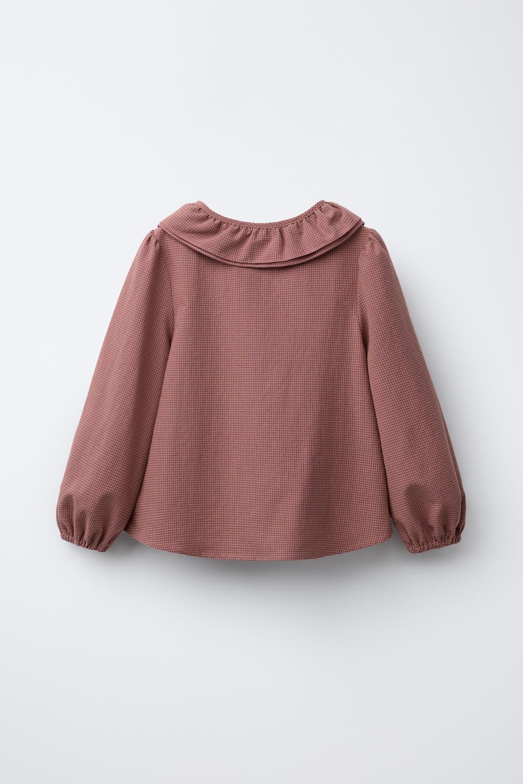 РУБАШКА В КЛЕТКУ ВИШИ С ДВОЙНЫМ ВОРОТНИКОМ