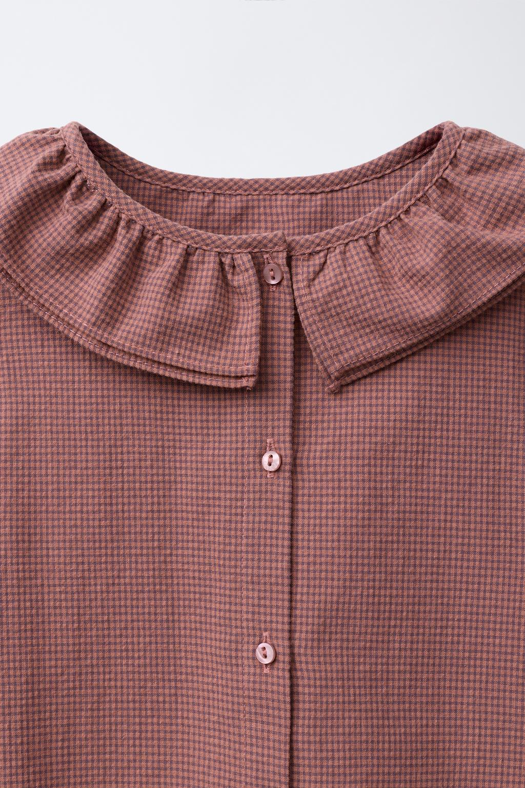 РУБАШКА В КЛЕТКУ ВИШИ С ДВОЙНЫМ ВОРОТНИКОМ