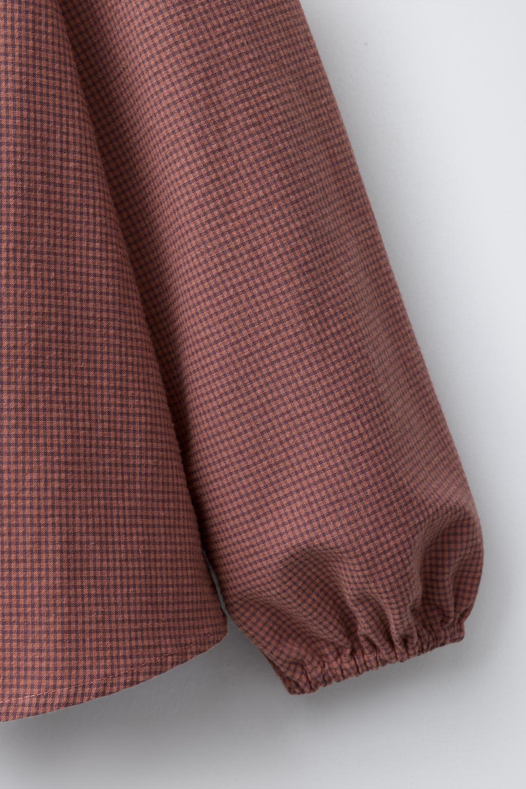 РУБАШКА В КЛЕТКУ ВИШИ С ДВОЙНЫМ ВОРОТНИКОМ