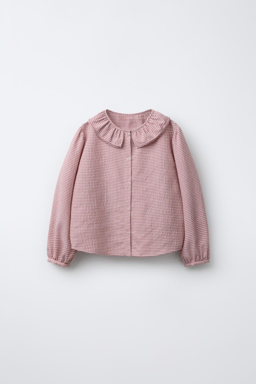 РУБАШКА В КЛЕТКУ С ДВОЙНЫМ ВОРОТНИКОМ BENSIMON ® X ZARA