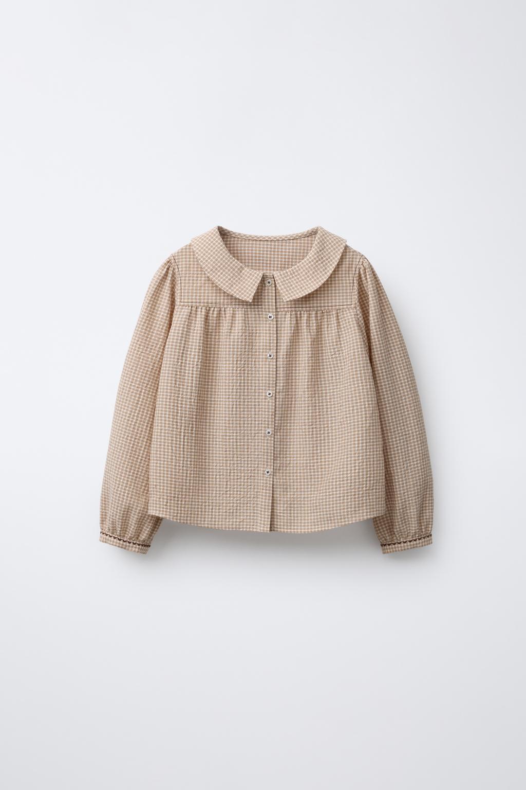 РУБАШКА С БОЛЬШИМ ОТЛОЖНЫМ ВОРОТНИКОМ И ВЫШИВКОЙ — BENSIMON ® X ZARA