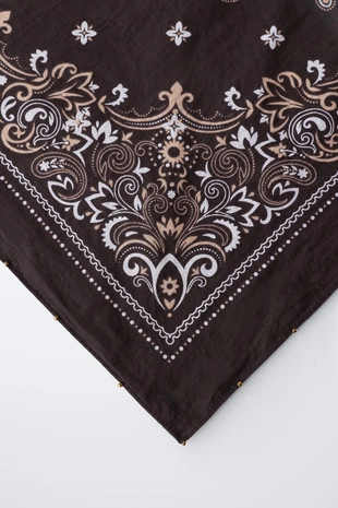 Brown | 0653/562/700 - Zara Квадратная бандана с принтом