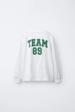 White | 5048/783/250 - Zara Лонгслив JOGGING с нашивкой