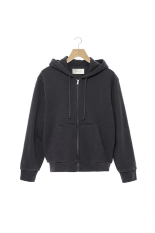 Dark navy | 1501/332/422 - Zara Худи на молнии с капюшоном