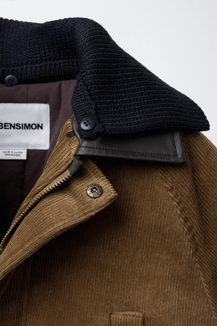 Стеганая куртка из костюма bensimon ® x zara с отстегивающимся воротником