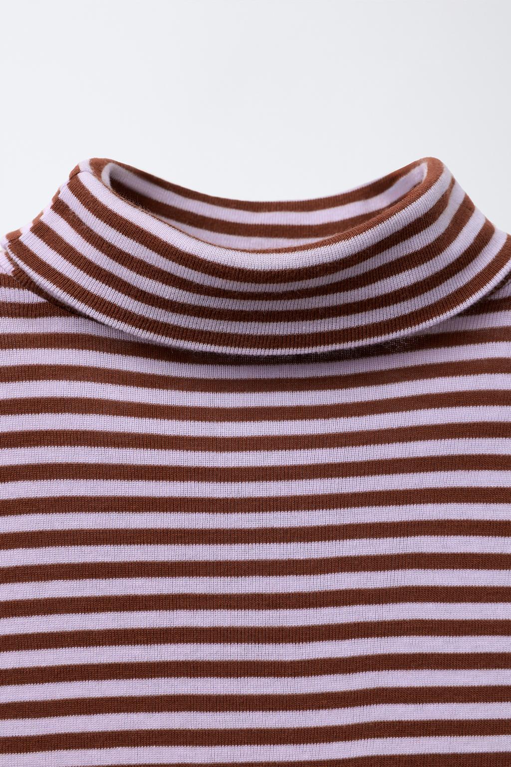 ЛОНГСЛИВ В ПОЛОСКУ С ВОРОТНИКОМ-СТОЙКОЙ BENSIMON ® X ZARA