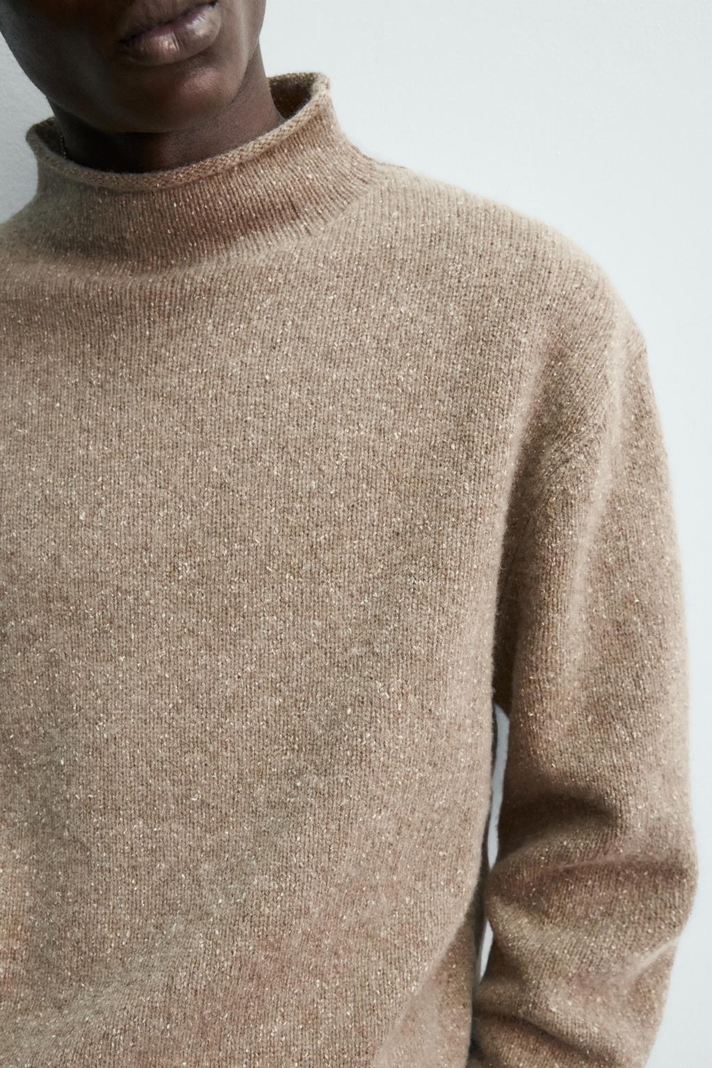 СВИТЕР ИЗ ШЕРСТИ И ШЕЛКА С ЭФФЕКТОМ ПРЯЖИ