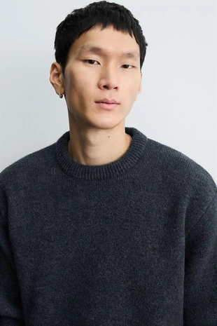 Джемпер свободного кроя с текстурой- Заказать в России