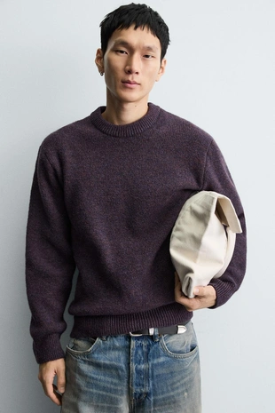 Джемпер свободного кроя с текстурой- Заказать в России