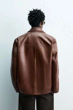 Блейзер RELAXED FIT из кожи- Заказать в России