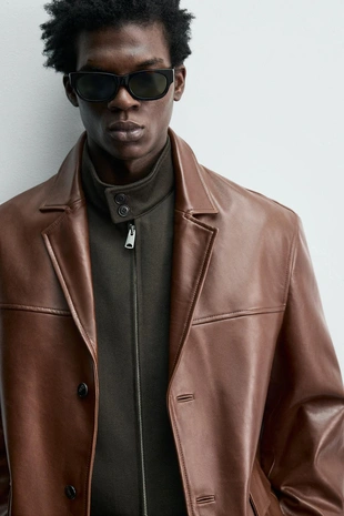 Блейзер RELAXED FIT из кожи- Заказать в России