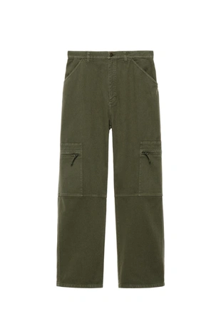 Khaki | 7563/597/505 - Zara Брюки карго RELAXED FIT с эффектом потертости