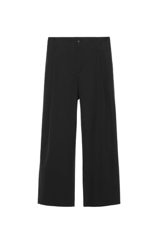 Брюки со складками из хлопка и вискозы- Заказать в России