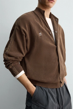 Кардиган с полосками из выцветшего трикотажа X SR_A- Заказать в России