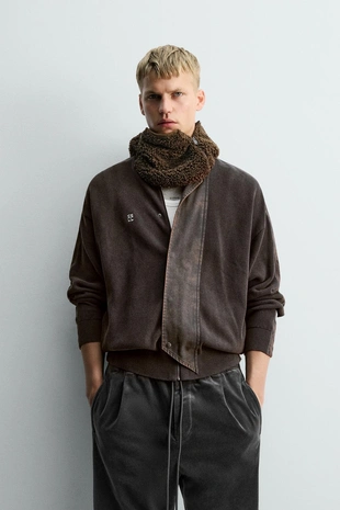 Кардиган из вязаного хлопка с полосками X SR_A- Заказать в России