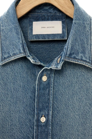 Джинсовая рубашка свободного кроя- Заказать в России