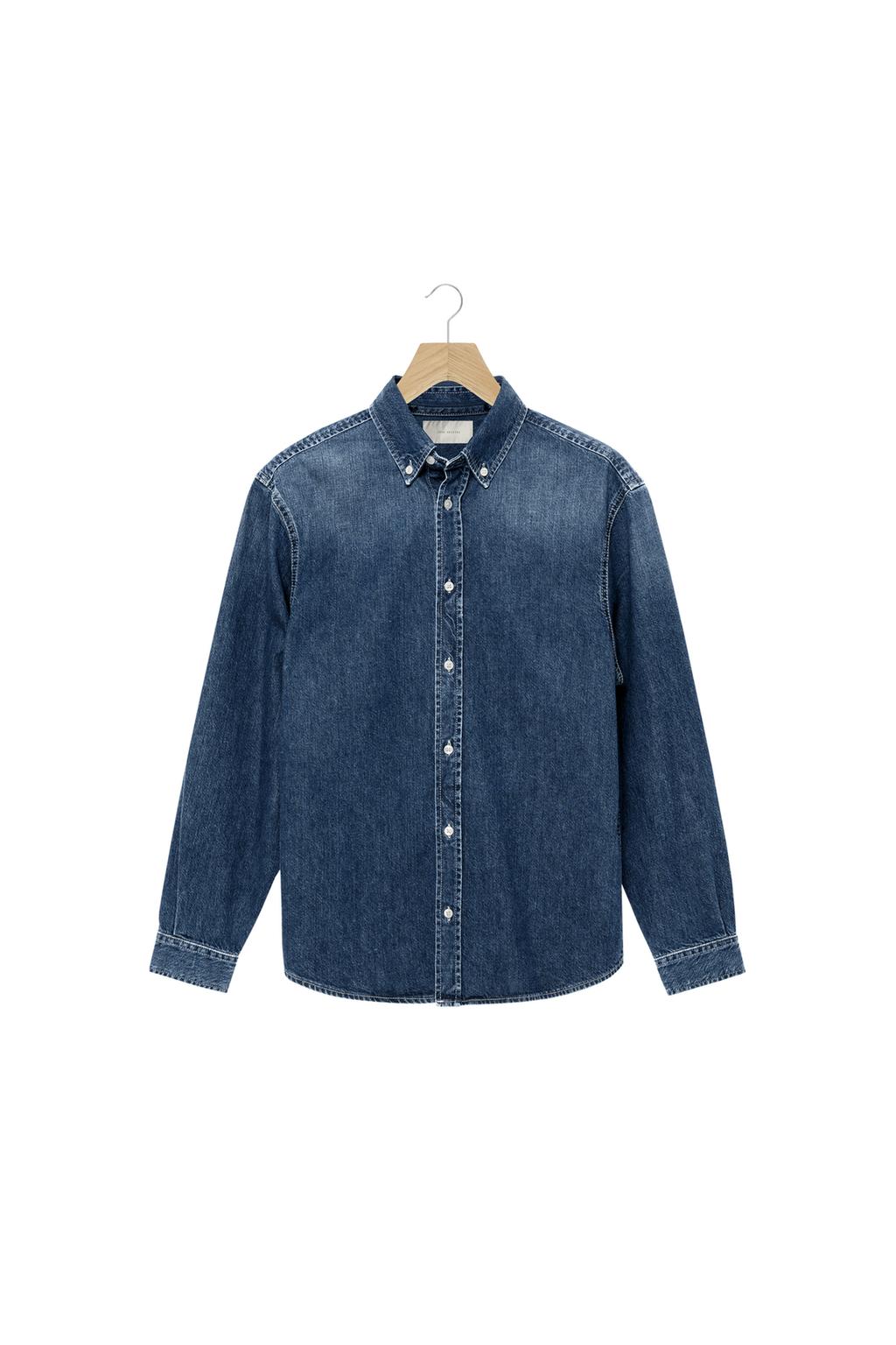 ДЖИНСОВАЯ РУБАШКА ИЗ ХЛОПКА И КАШЕМИРА