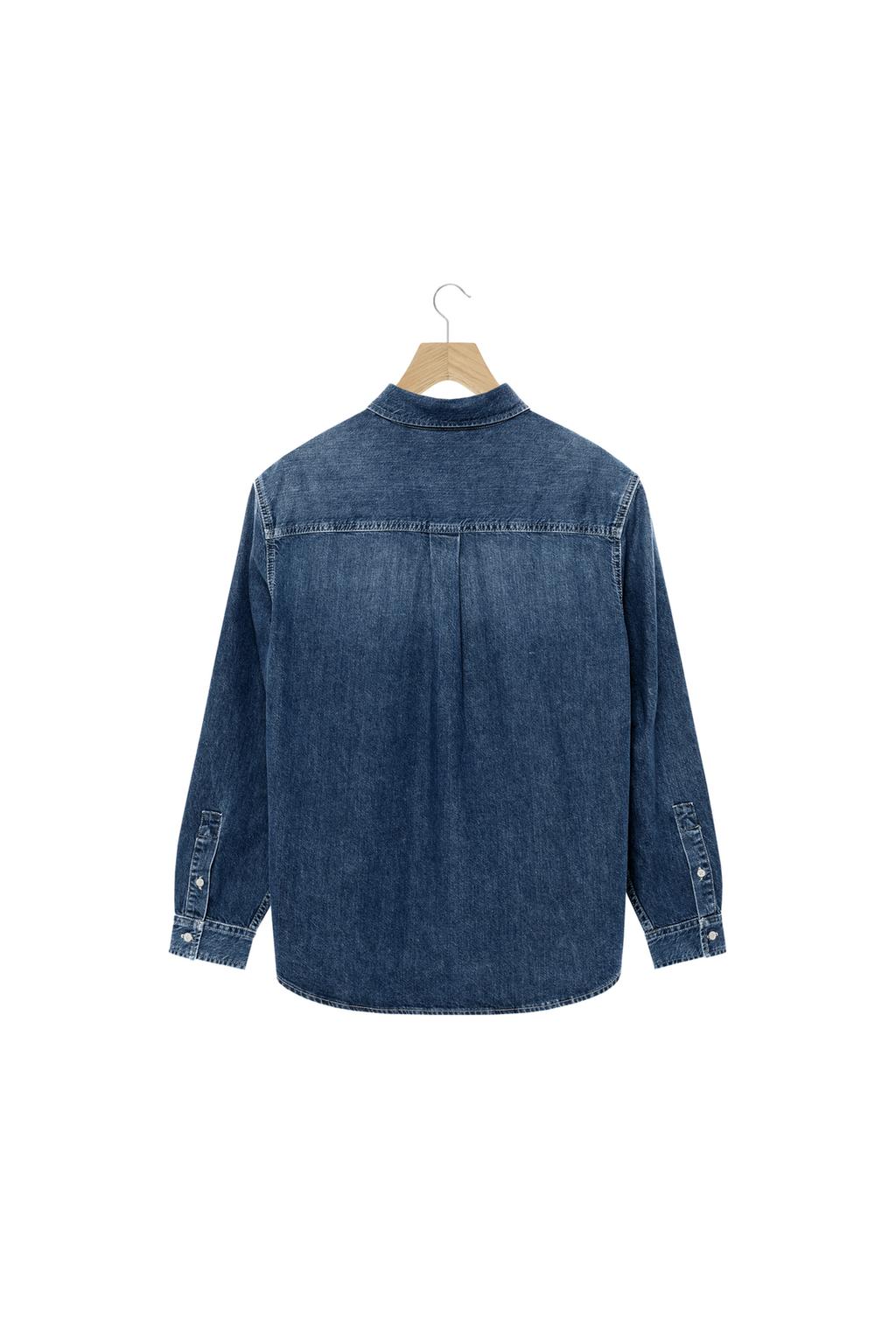 ДЖИНСОВАЯ РУБАШКА ИЗ ХЛОПКА И КАШЕМИРА