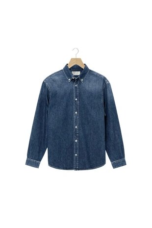 Джинсовая рубашка из хлопка и кашемира- Заказать в России