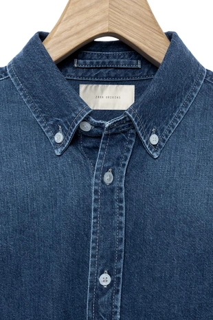 Джинсовая рубашка из хлопка и кашемира- Заказать в России